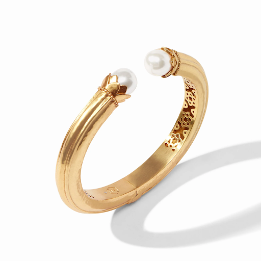 Flora Demi Gold Pearl Cuff Bracelet by Julie Vos