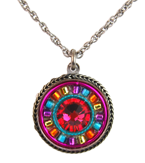 Padparadscha La Docle Vita Round Pendant by Firefly Jewelry