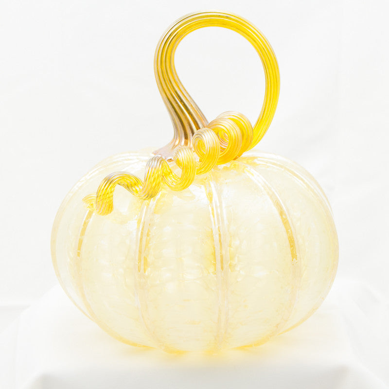 Handblown Glass Pumpkin in Ivory