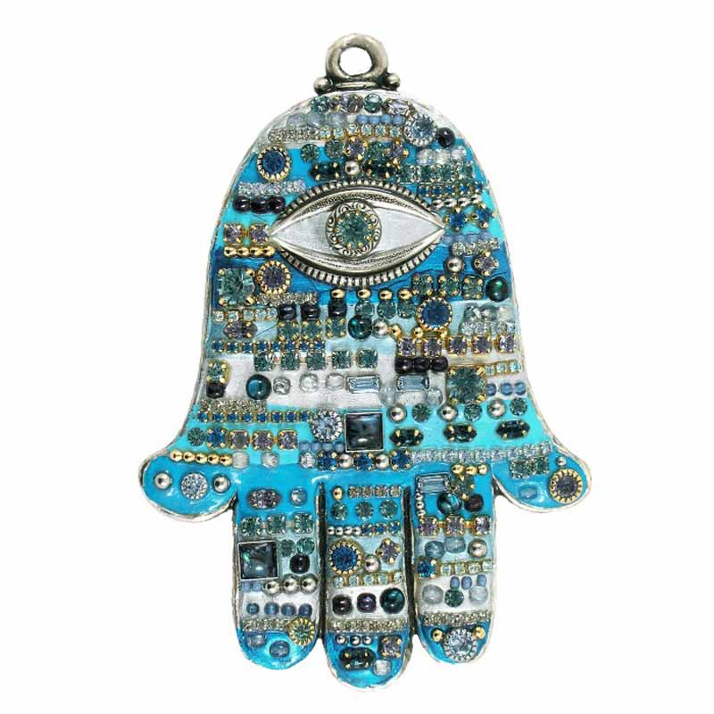 Blue Multi Bright Wall Hamsa