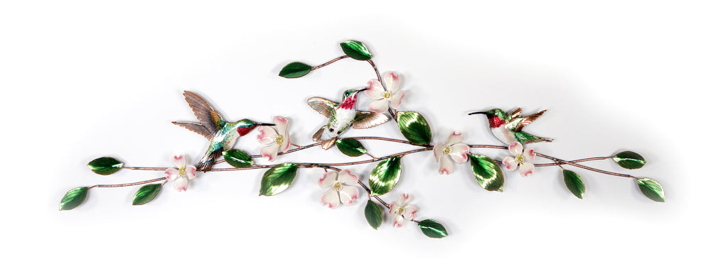 Hummingbird and Dogwood swag, small Wall Art by Bovano