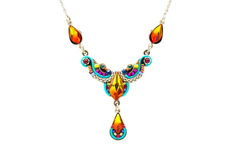 Multi Color Lily Organic Necklace by Firefly Jewelry