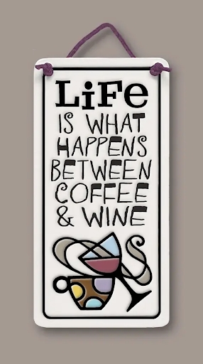 Coffee & Wine Charmer Ceramic Tile