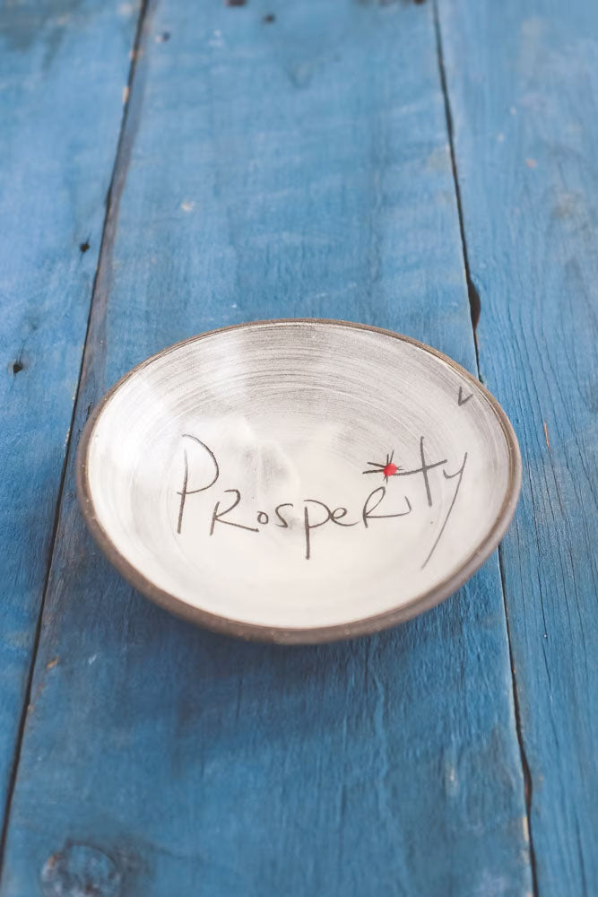 Prosperity Mini Bowl Hand Painted Ceramic