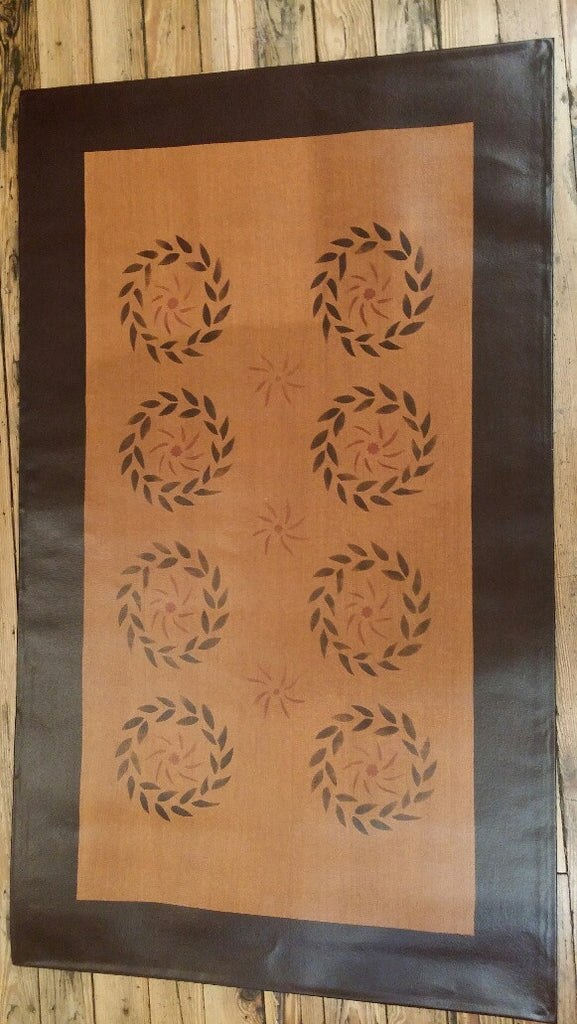 Joseph Lynde House Floorcloth with Border in Antique - Size 32'' x 52''