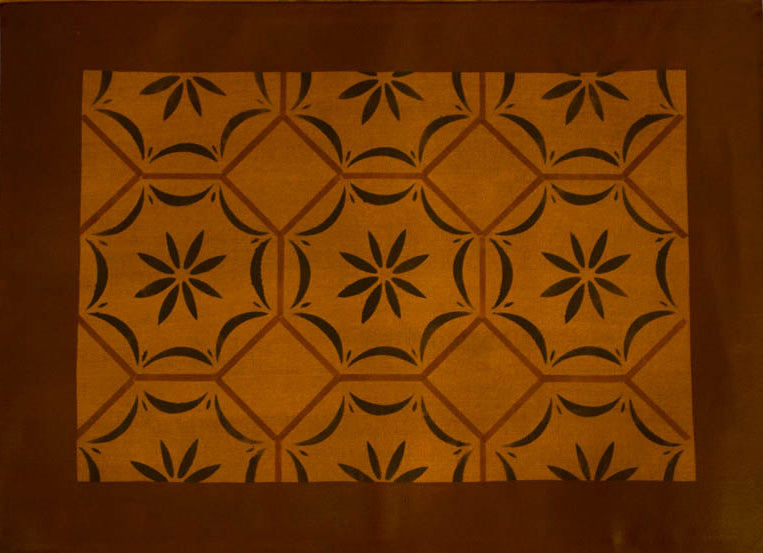 Medfield, MA Floorcloth with Border in Antique Floorcloth