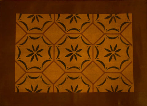 Medfield, MA Floorcloth with Border in Antique Floorcloth