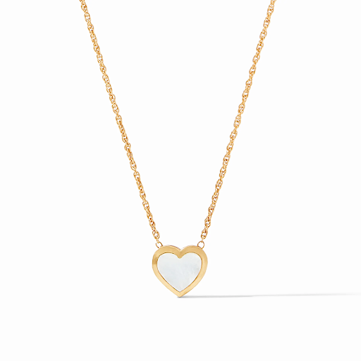 Heart Delicate Necklace Gold Mother of Pearl by Julie Vos