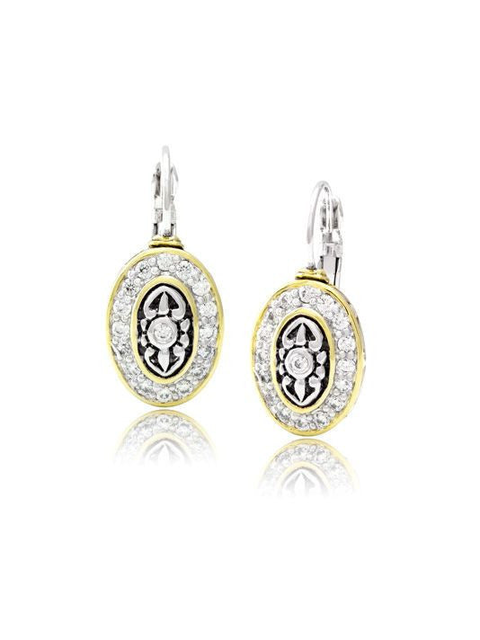 Filigree Oval CZ Earrings by John Medeiros