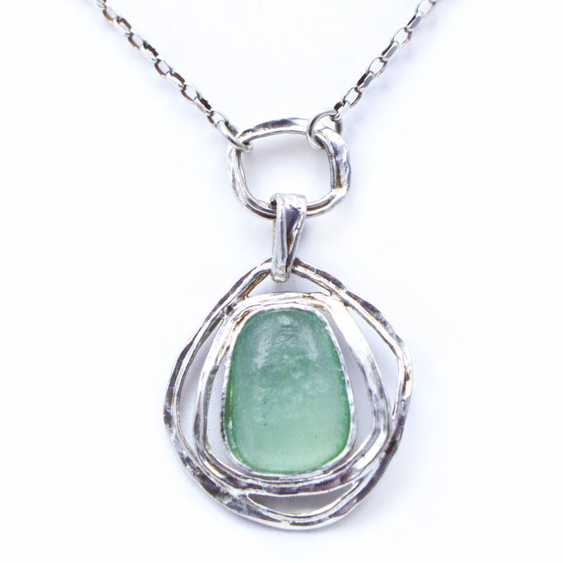 Lunar Orbit Washed Roman Glass Necklace