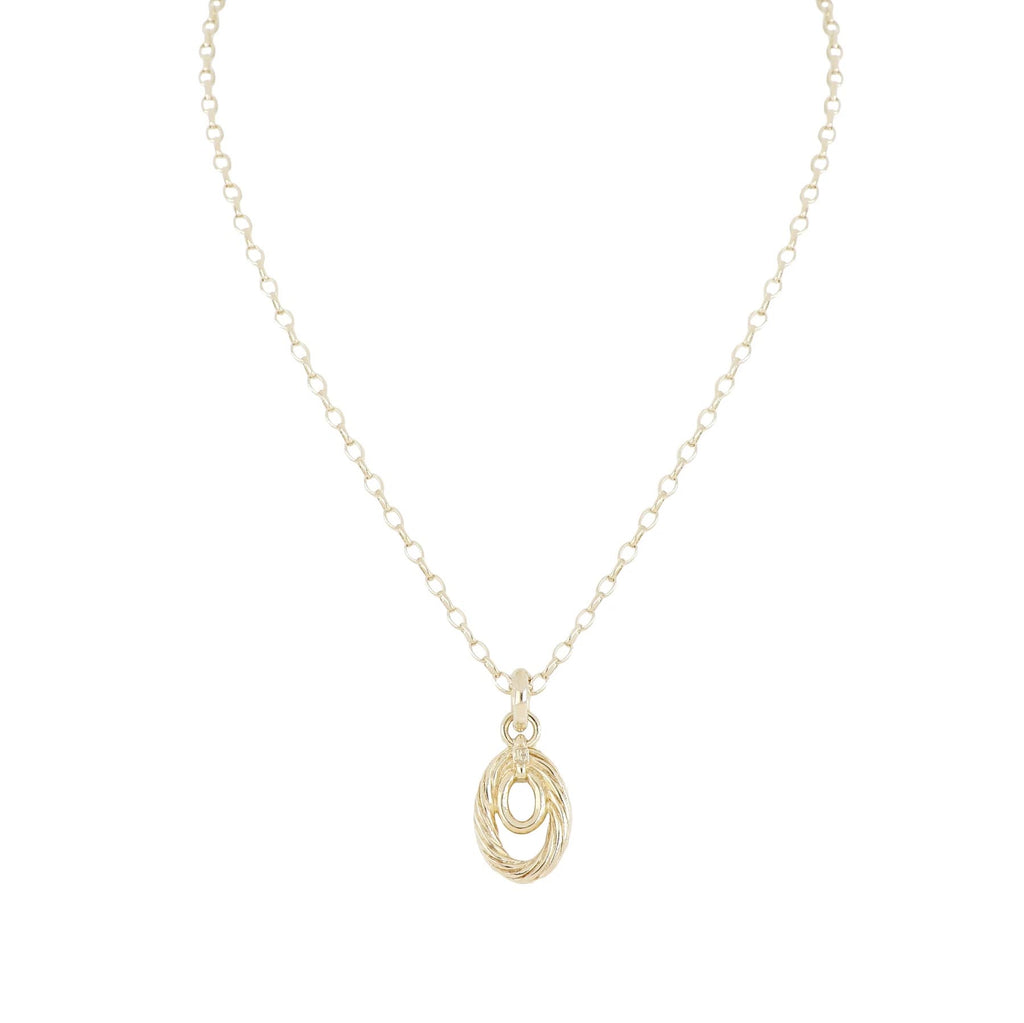Coradão Oval All Gold Inset Pendant Necklace 16-18" by John Medeiros