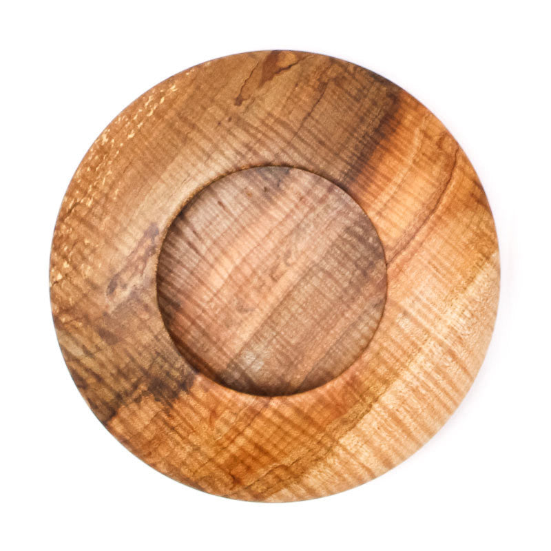 Tri-Color Flame Quilted Maple with Saucer-Shaped Maple Vessel