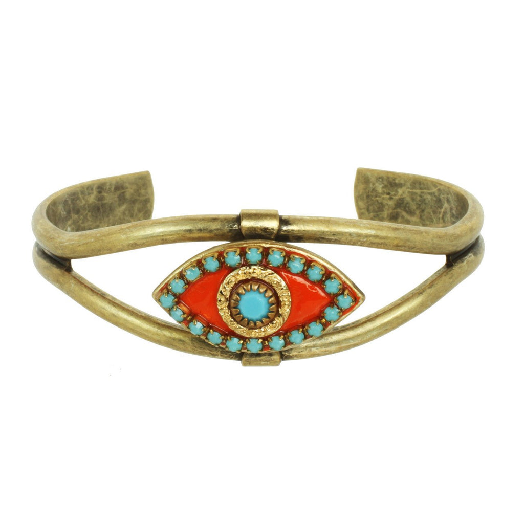 Large Orange Eye Crystal Bracelet