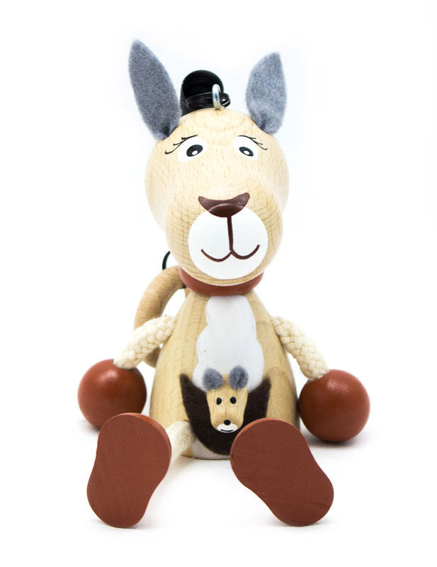 Kangaroo Jumpie #2 -White Stomach Handcrafted Wooden Jumpie