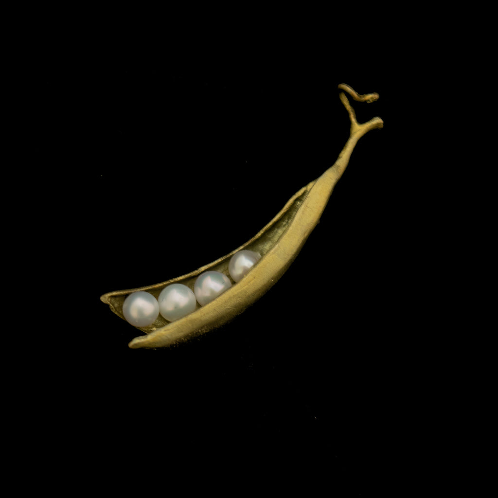 Pea Pod 4 Pearl Brooch By Michael Michaud