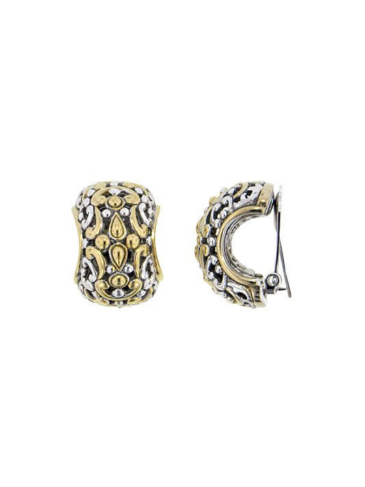 Large Wide Caviar Clip Earrings by John Medeiros