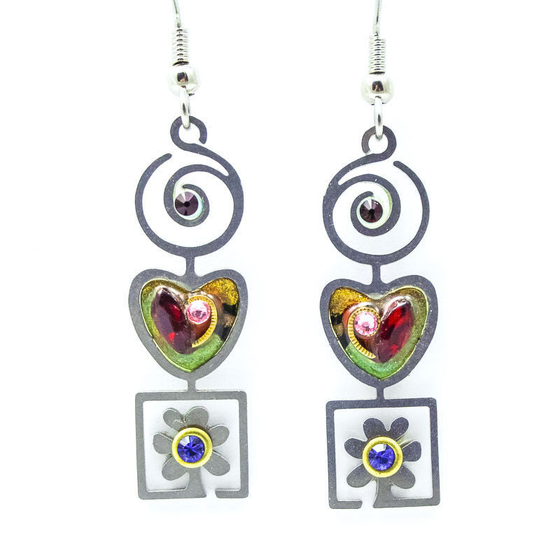 Spring Fling Spiral Heart Earrings