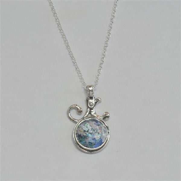 Pie Symbol Roman Glass Necklace