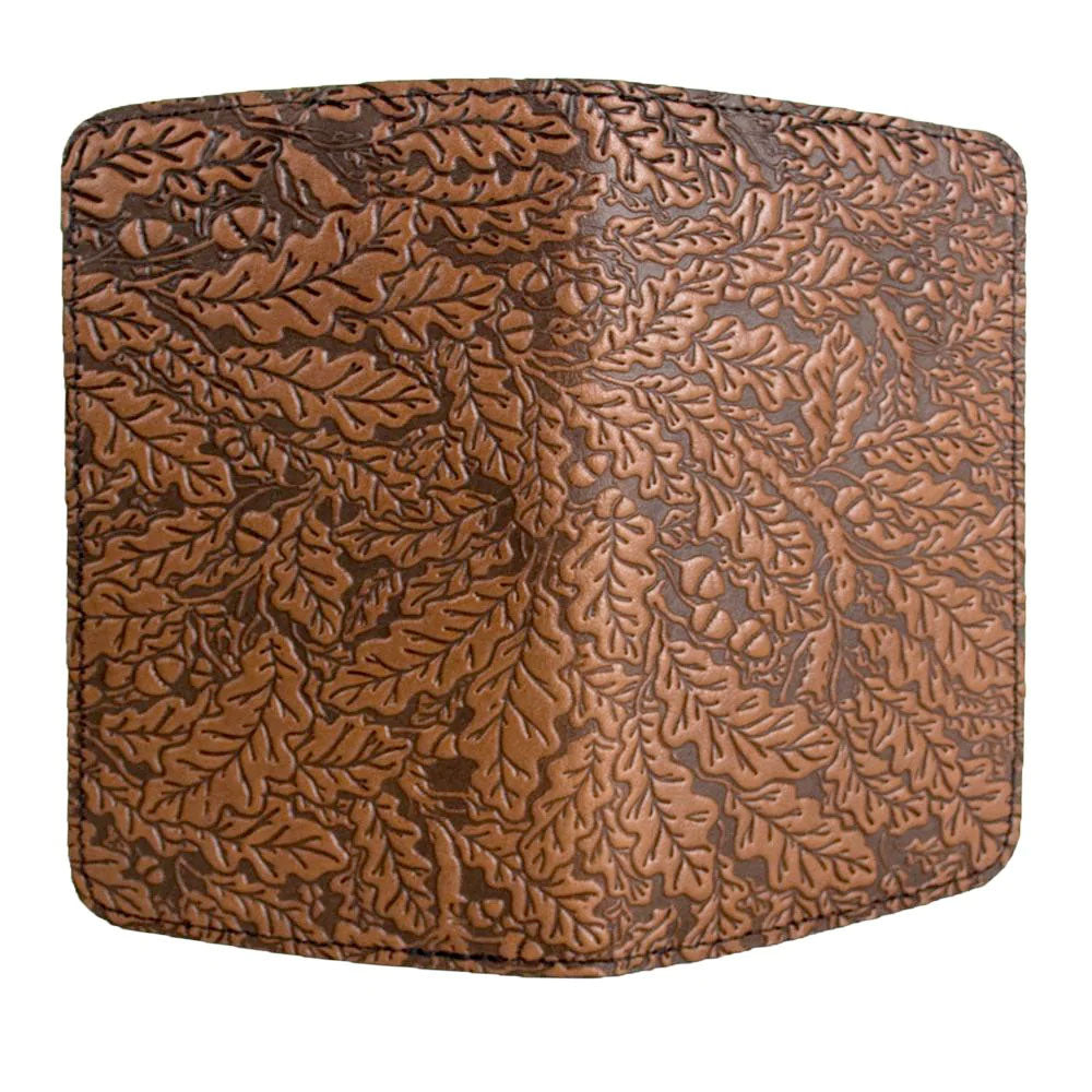 Leather Card Holder - Oak Leaves in Saddle