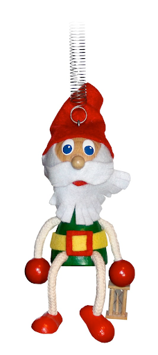 Gnome with Lantern Handcrafted Wooden Jumpie