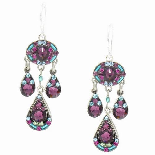 Amethyst Sparkle Elaborate Earrings by Firefly Jewelry