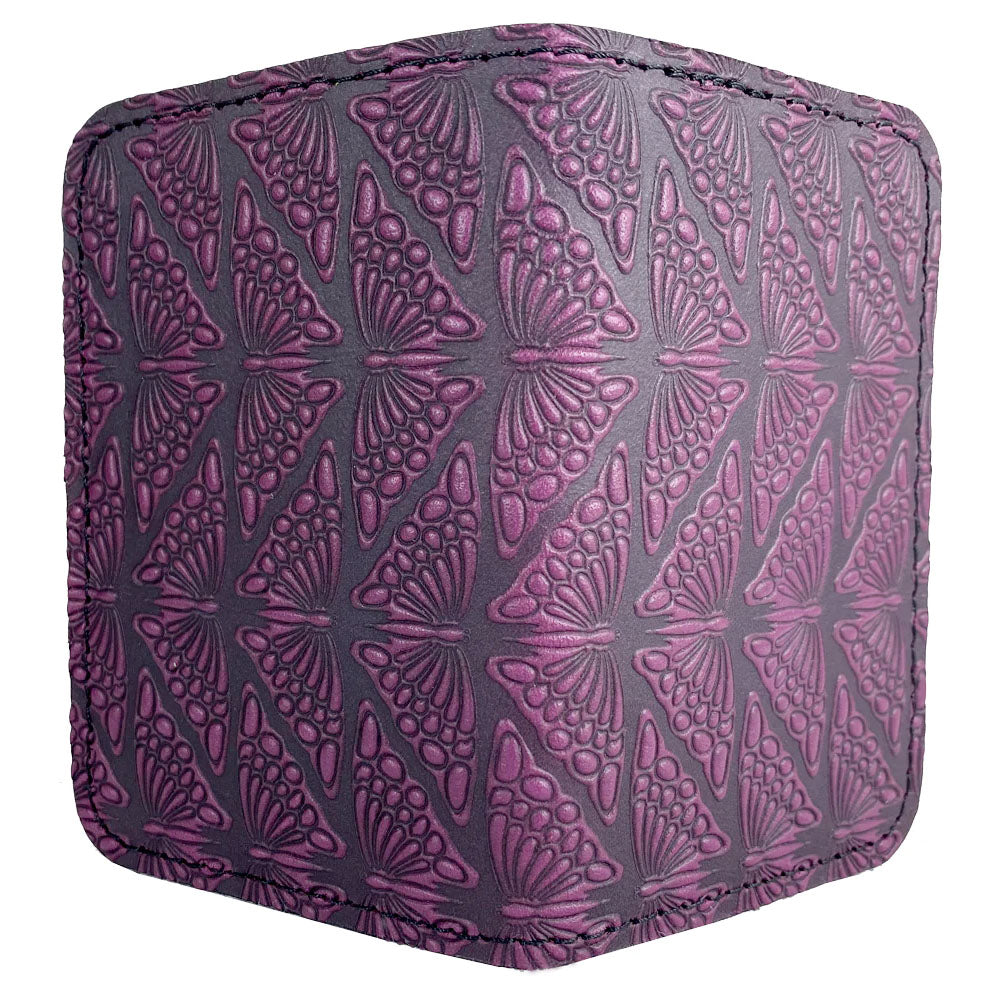 Leather Card Holder - Mariposas in Orchid