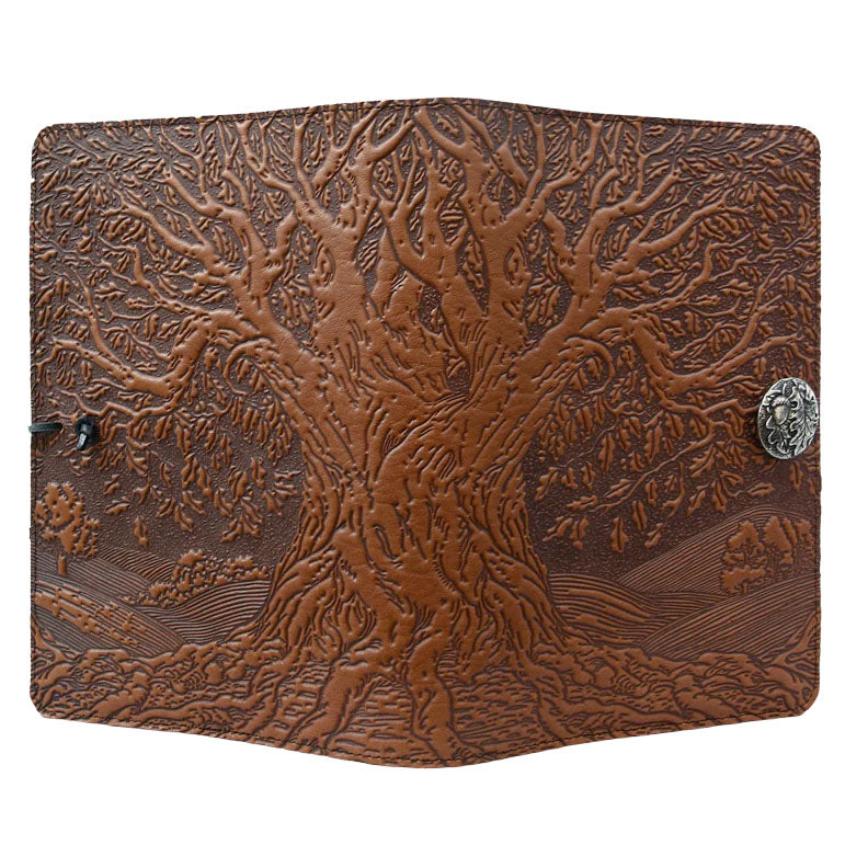 Large Leather Journal - Tree of Life in Saddle