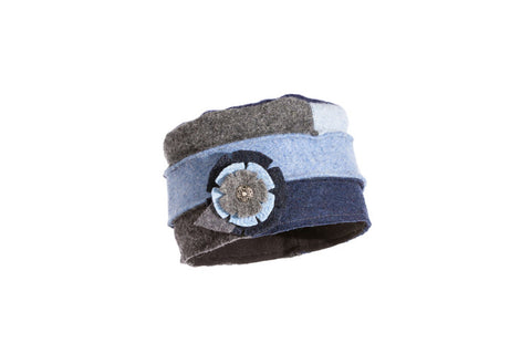 Wool Cloche Hat in Denim
