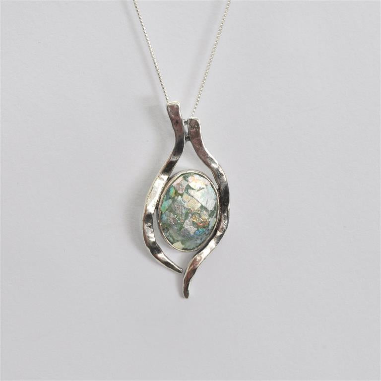 Evil Eye Pendant Roman Glass Necklace