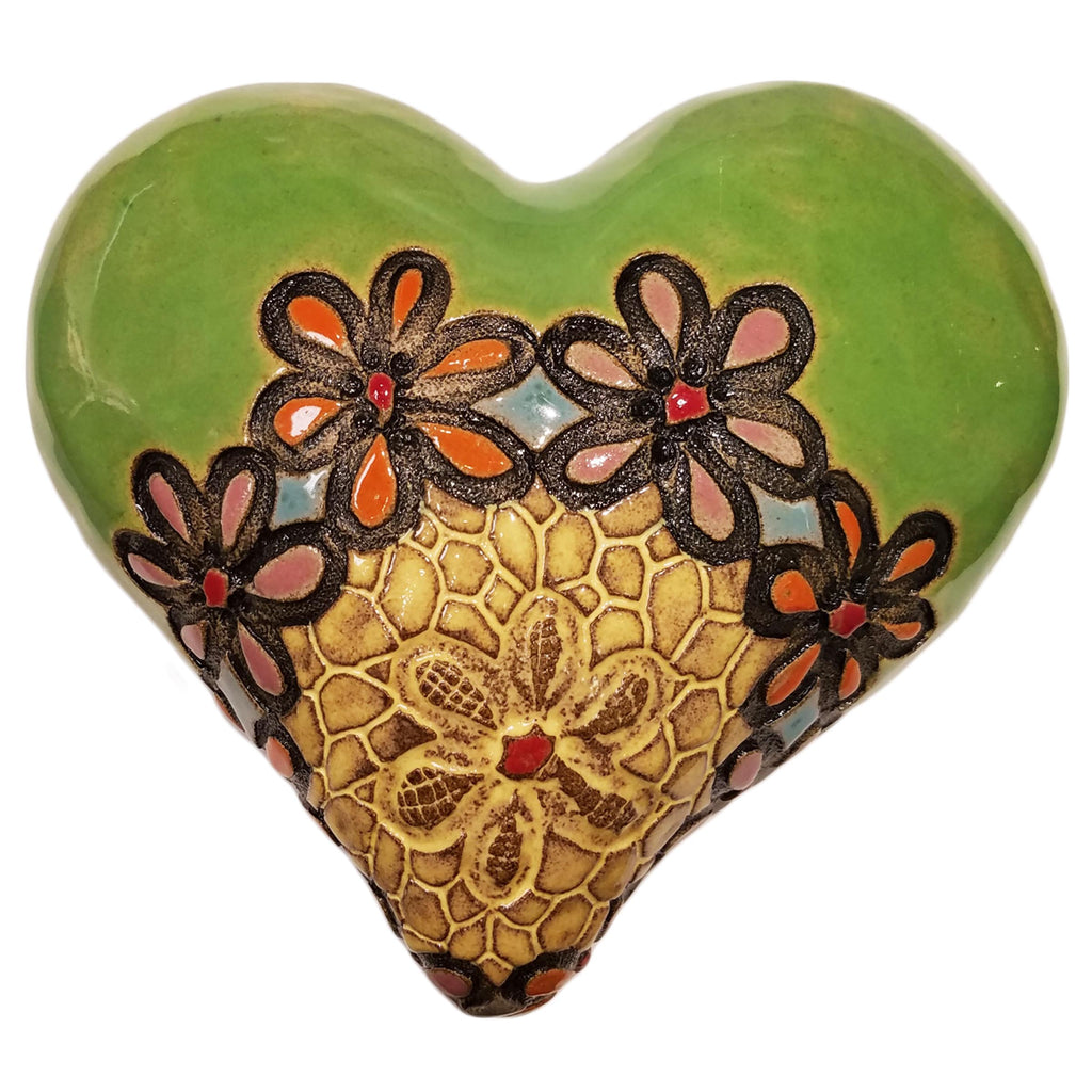 Bleida's Ballerinas in Green Ceramic Wall Art by Laurie Pollpeter