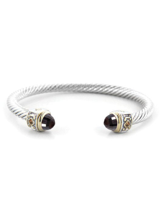 Nouveau Small Wire Cuff with Accent Stone Bracelet by John Medeiros