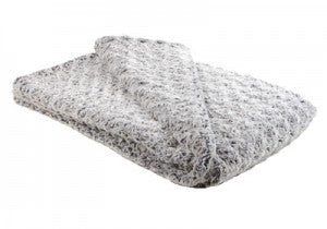 Rosebud in Black Luxury Faux Fur Throw 58"x45"