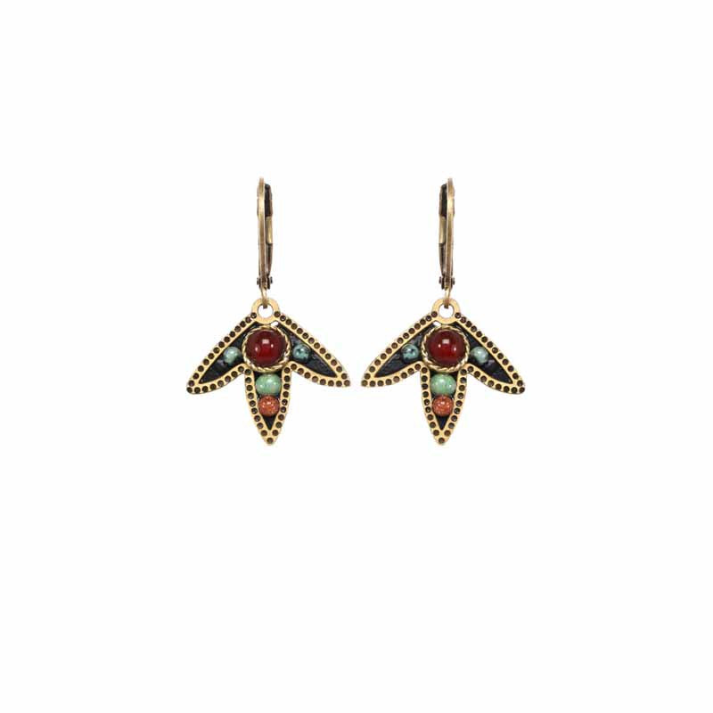 Earth Small Leaves on Wire Earrings by Michal Golan