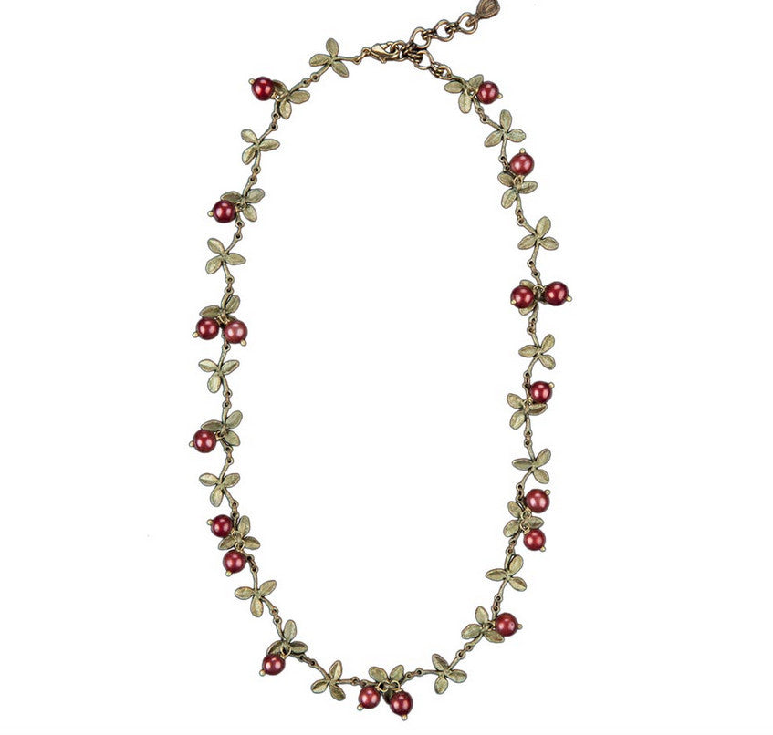 Cranberry 16 Inch Adjustable Necklace by Michael Michaud