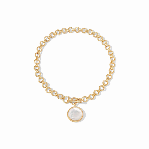 Flora Statement Gold Mother of Pearl Necklace by Julie Vos