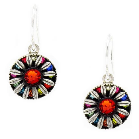 Multi Color Botanical Flower Earrings by Firefly Jewelry
