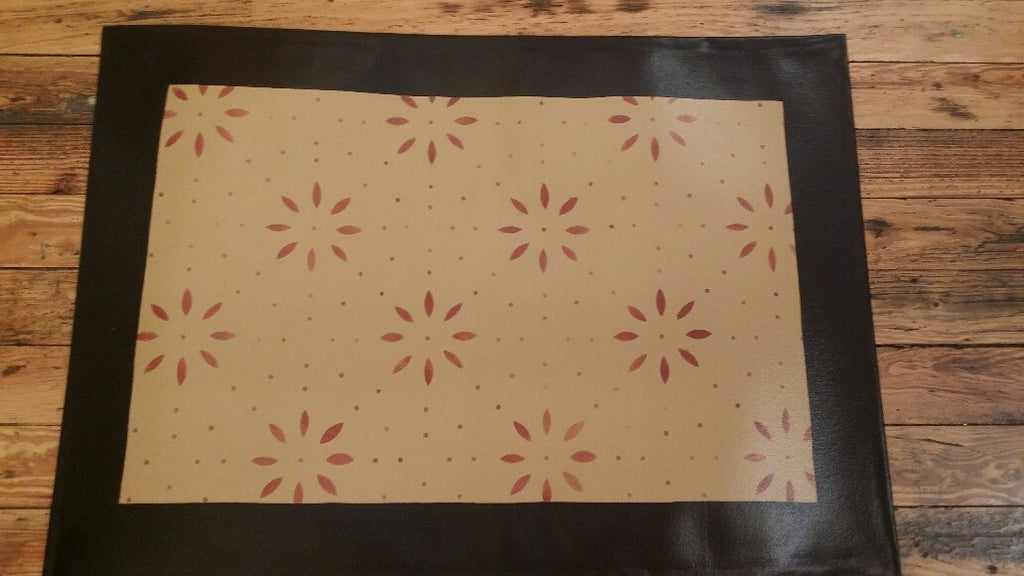 Garrison House Floorcloth with Border in Sage Green - Size 24" x 36"