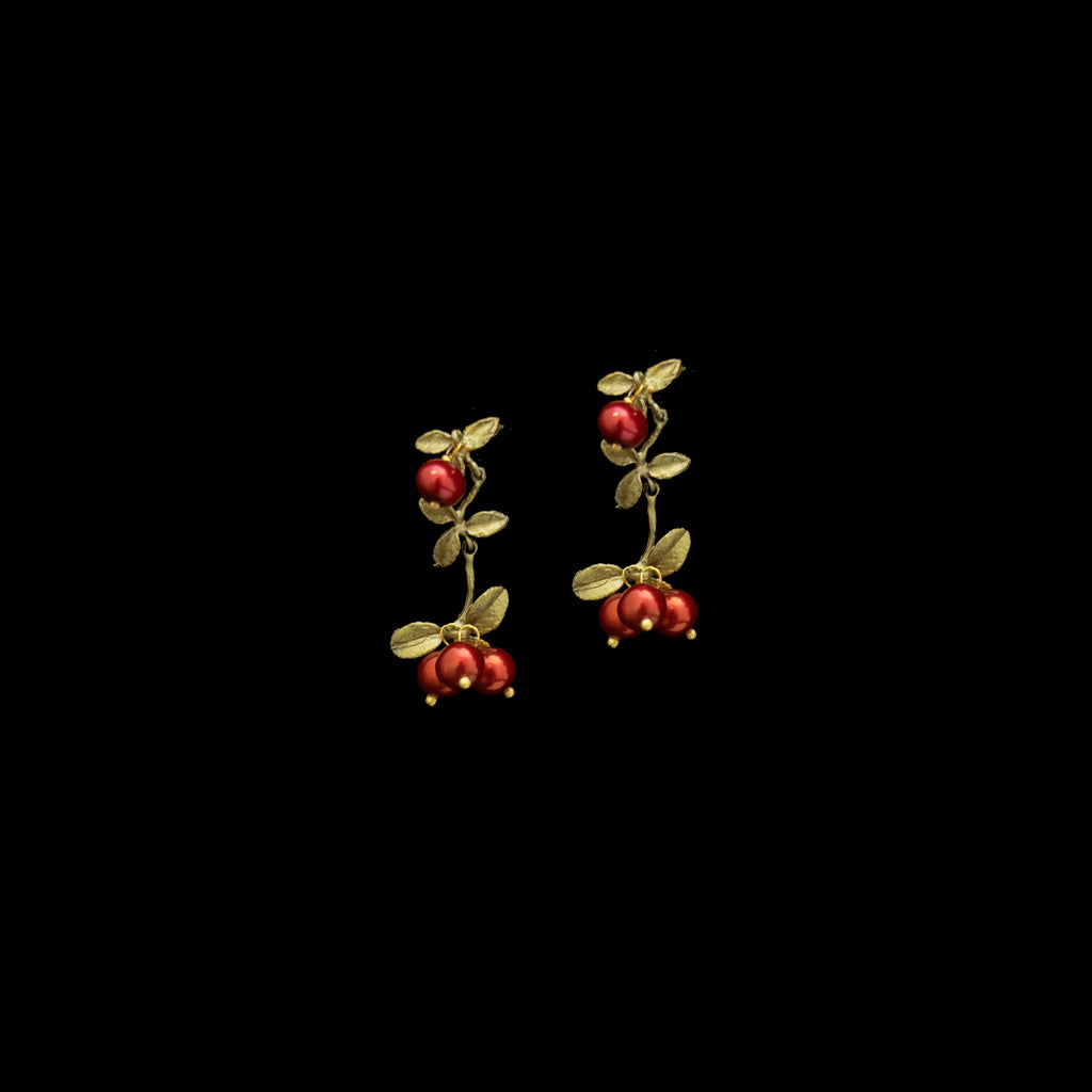 Cranberry Dangle Post Earrings by Michael Michaud