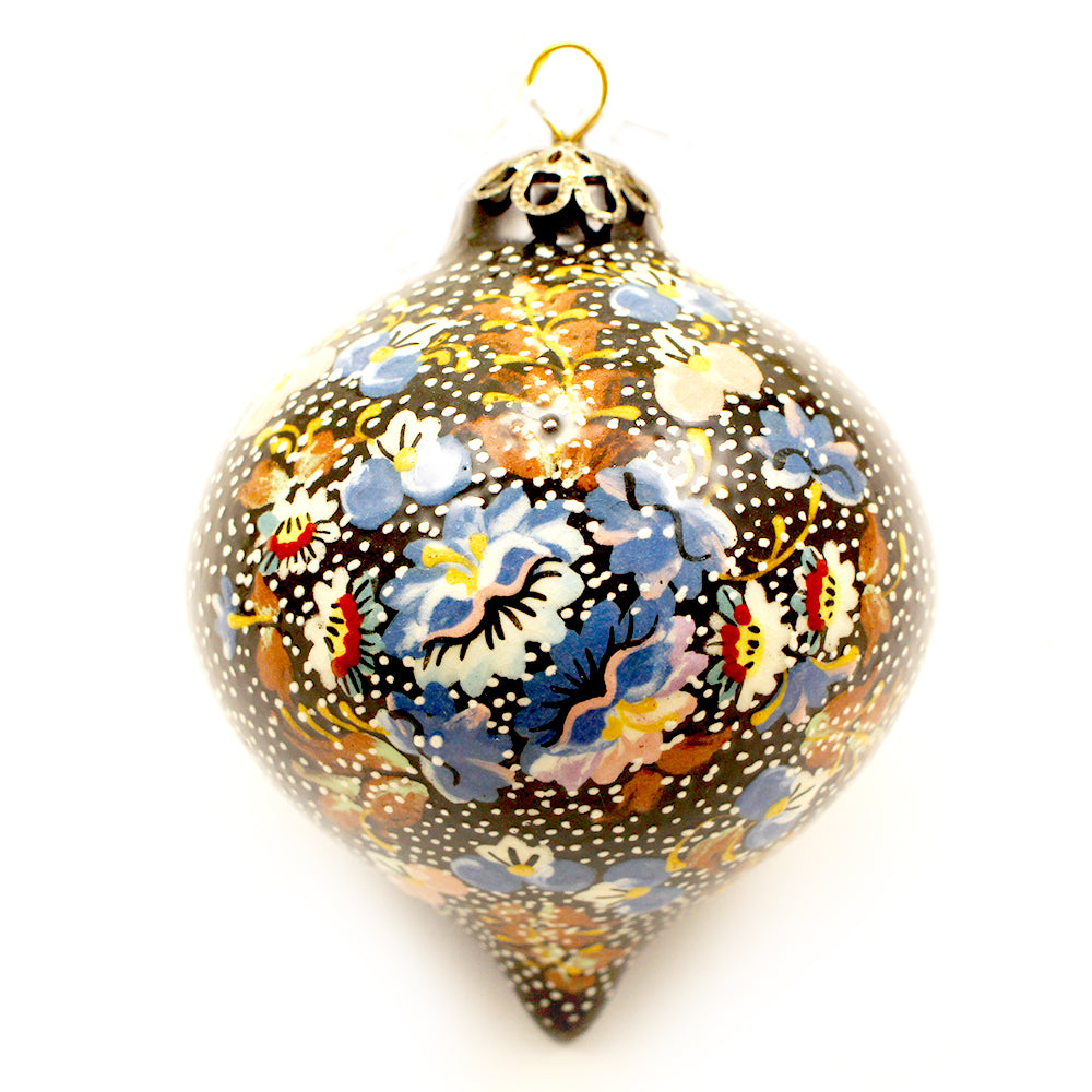Floral Teardrop Ceramic Ornament