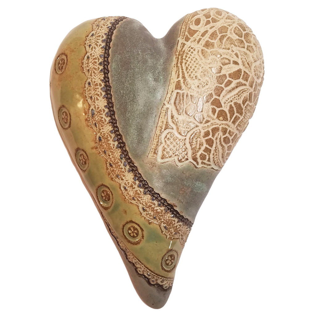 Bands of Lace Old Copper Ceramic Wall Art by Laurie Pollpeter