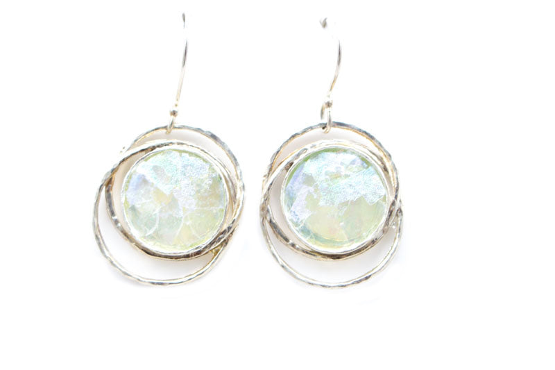 Orbit Round Roman Glass Earrings