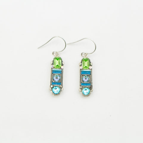 Light Blue La Dolce Vita Oval Mosaic Earrings with Hope and Dream by Firefly Jewelry