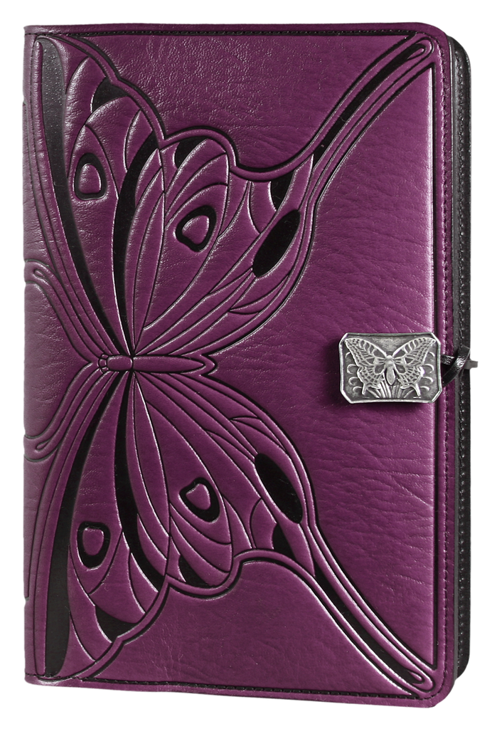 Small Leather Journal - Butterfly in Orchid