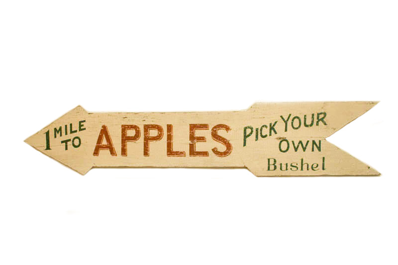 1 Mile to Apples Arrow Americana Art