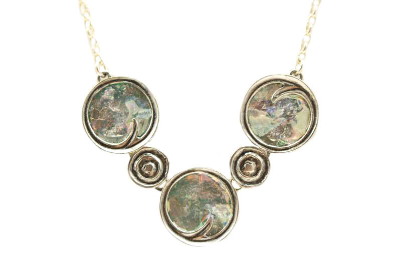 Three Wave Roman Glass Necklace