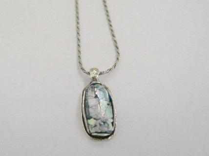 Oval Patina Roman Glass Necklace