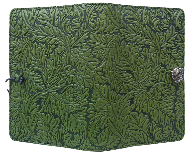 Small Leather Journal - Acanthus Leaf in Fern