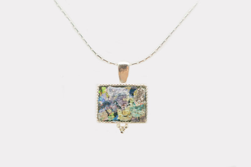 Dainty Circle Roman Glass Necklace