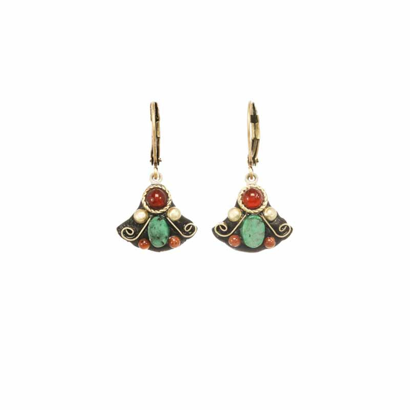 Earth Small Fan Wire Earrings