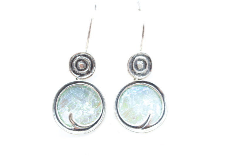 Dainty Swirl Roman Glass Earrings